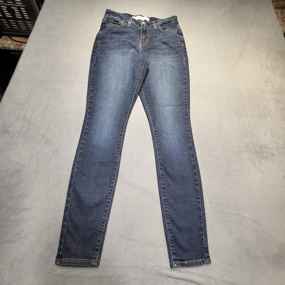 Levis Signature Jeans Womens 4 Blue High Rise Skinny Distressed Stretch Denim